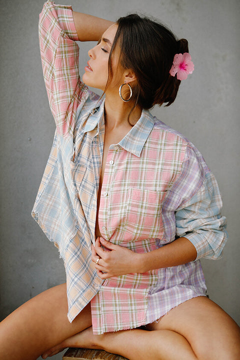 Patchwork Cotton Check Shirt