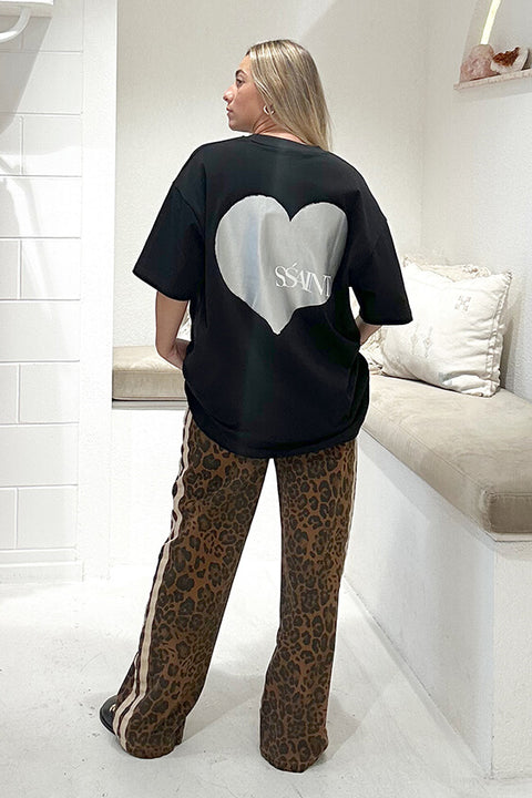 Denim Racer Pants - Dark Leopard