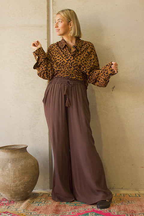 Safari Paperbag Pant - Choc Fujiette