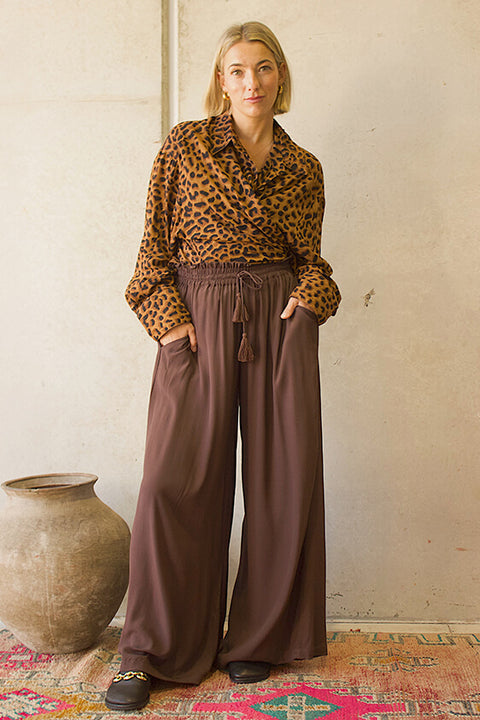 Safari Paperbag Pant - Choc Fujiette