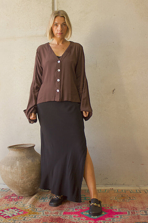 Lou Bias Slip Skirt - Black Fujiette