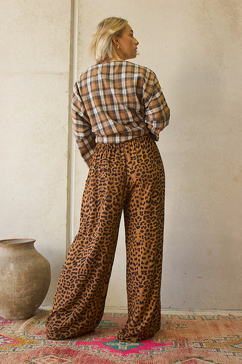 Maggie Long Sleeve Crop - Winter Brown Flannel