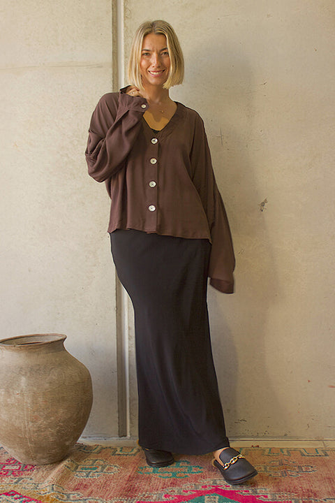 Lou Bias Slip Skirt - Black Fujiette