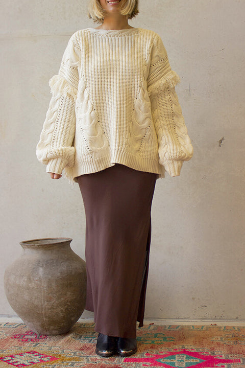 Lou Bias Slip Skirt - Choc Fujiette