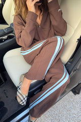 SSAINT Barrel Trackpant Choc/Baby Blue