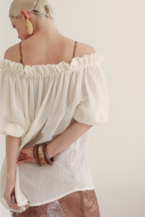 Isla Blouse - Cream Cotton