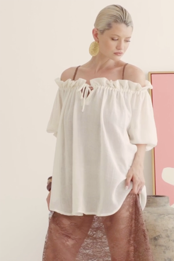 Isla Blouse - Cream Cotton
