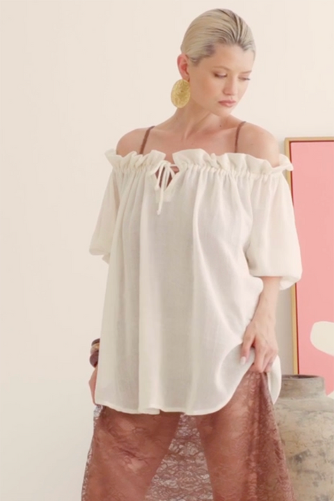 Isla Blouse - Cream Cotton