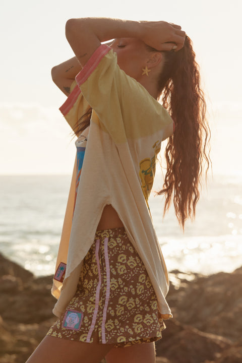 The Long Time No Sea Raglan Tee - Mustard