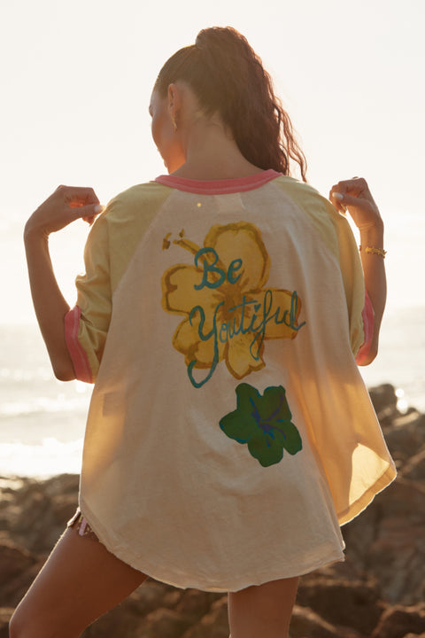 The Long Time No Sea Raglan Tee - Mustard