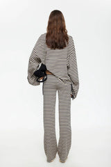Bloom Long Sleeve Top - Slate Stripe