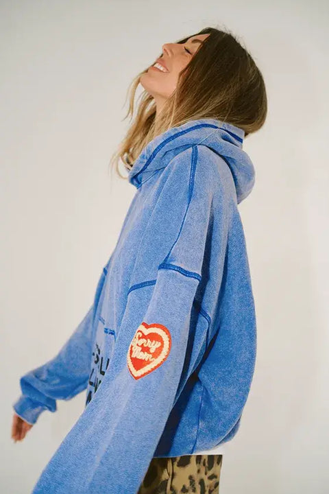 Sorry Mom Hoodie - Faded Indigo