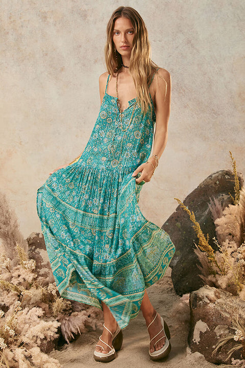 Elysian Strappy Maxi Dress - Jade