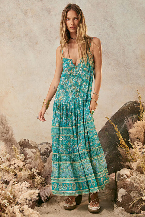 Elysian Strappy Maxi Dress - Jade