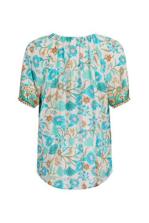 Goldie Short Sleeve Blouse - Lagoon