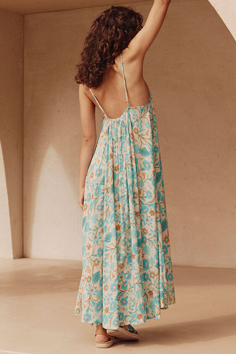 Goldie Strappy Maxi Dress - Lagoon