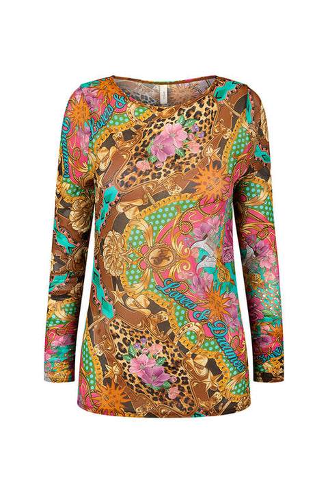Lovers & Dreamers Long Sleeve Mesh Top - Cosmos Pink