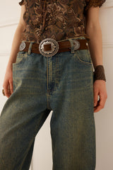 Clandestine Suede Belt - Chocolate Brown