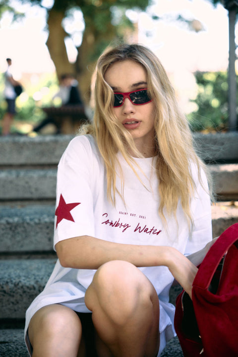 Cowboy Water Tee - White