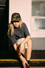 No Vacancy Tee- Charcoal Acid Wash