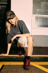 No Vacancy Tee- Charcoal Acid Wash