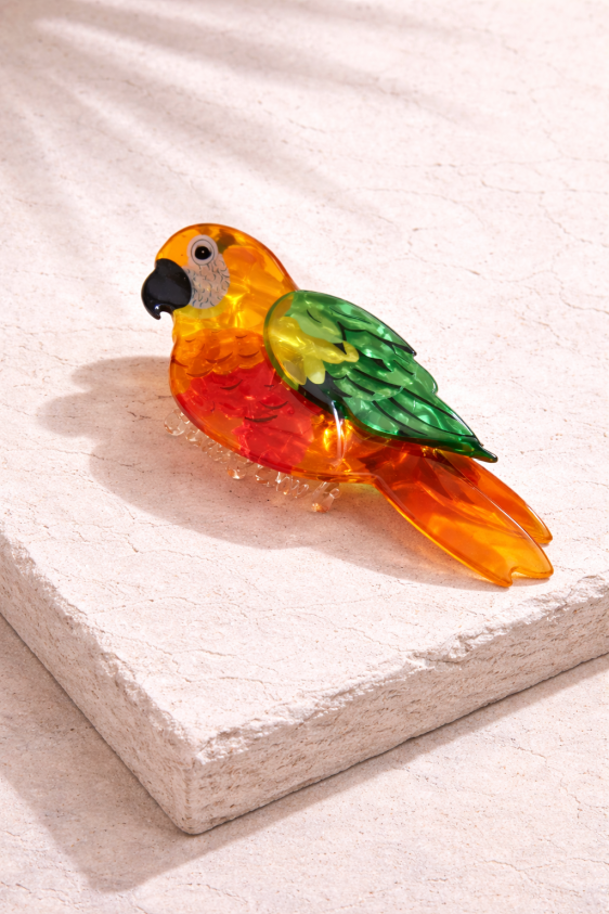 Sunset Parrot Hair Claw Clip