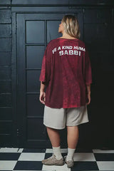 The Very Oversized Be a Kind Human Tee - Burgundy