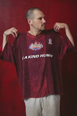 The Very Oversized Be a Kind Human Tee - Burgundy