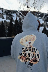 Bear With Me Zip Hoodie- Grey