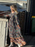 Grove Long Sleeve Maxi Dress - Navy Paisley Border