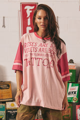 The Tattoo and Roses Tee - Pink