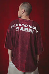 The Very Oversized Be a Kind Human Tee - Burgundy