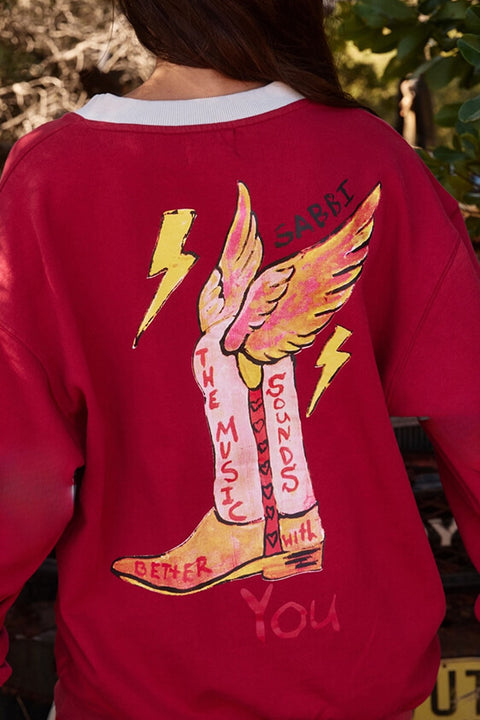 The Born Original Jumper - Maroon & Sky
