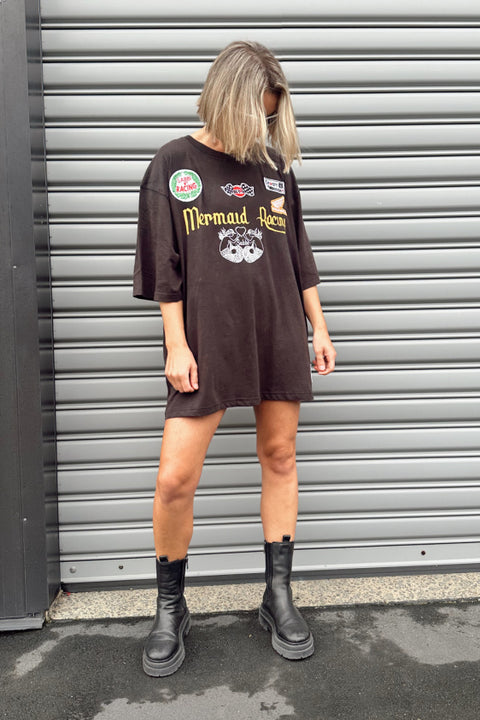 Racing Badges Very Oversized Tee - Black