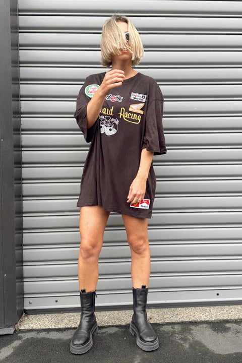 Racing Badges Very Oversized Tee - Black
