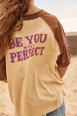 Kids Be You Raglan Tee - Brown