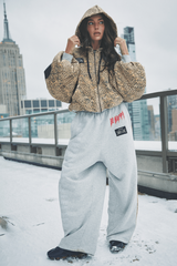 Be Happy Leopard Padded Bomber