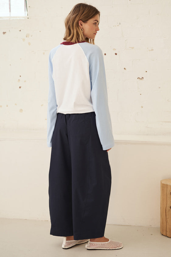 Bella Barrel Pants - Navy