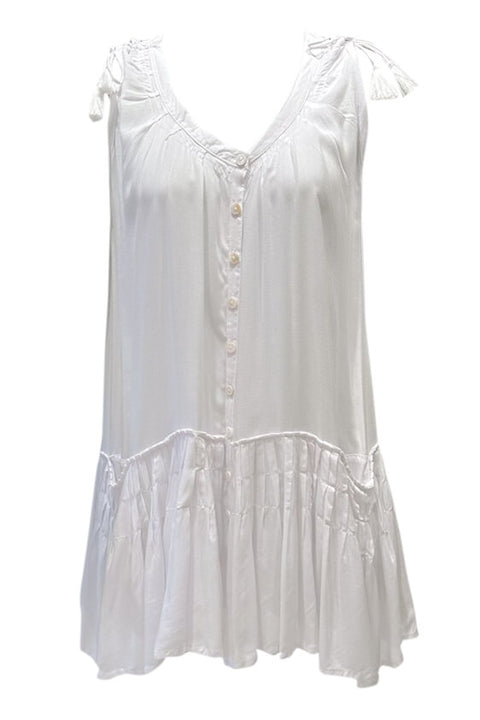 Biasa Sleeveless Short Dress - White