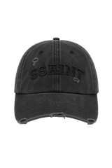 SŚAINT Logo Cap Black Acid Wash - Black Logo
