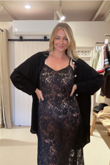 Noir Lace Maxi Slip - Black Lace
