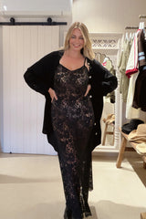 Noir Lace Maxi Slip - Black Lace