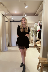 Noir Luxe Oversized Lace Tunic - Black Fujiette