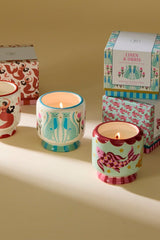 Paddywax A Dopo Blue Cheetah Ceramic Candle -Linen & Orris