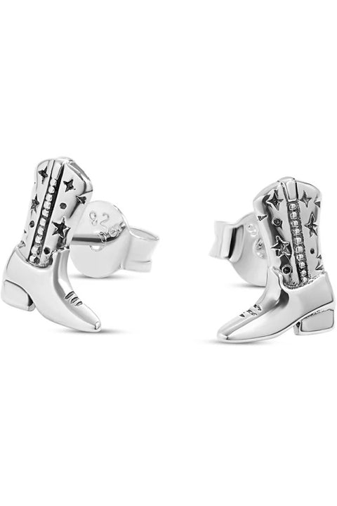 Cowgirl Boots Studs - Silver