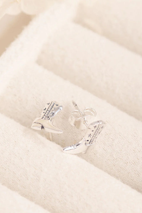 Cowgirl Boots Studs - Silver