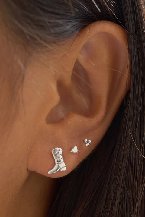 Cowgirl Boots Studs - Silver