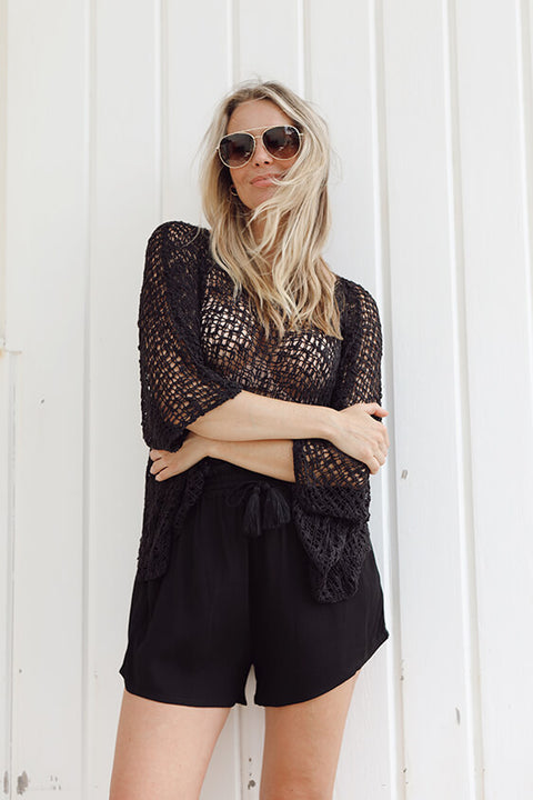 The Original Allie Knit Crop Top - Black