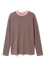 Coco Blush Stripe Long Sleeve — Chocolate/Pink