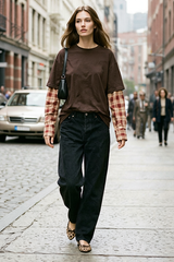 Rustwood Layer Tee — Chocolate/Rust Flannel